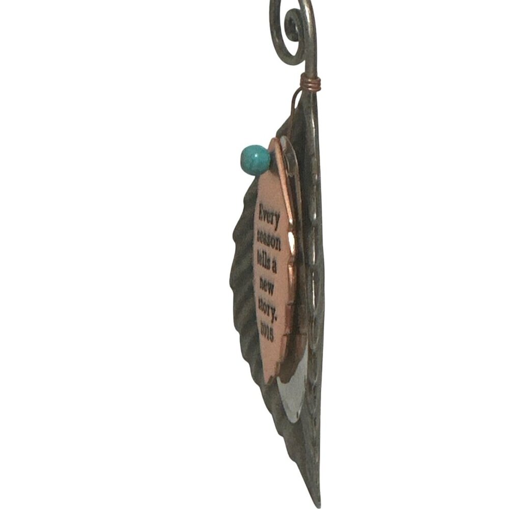 Hallmark Keepsake A New Season Ornament Leaf-Shaped Metal Copper Accent 2015 - Picture 2 of 7